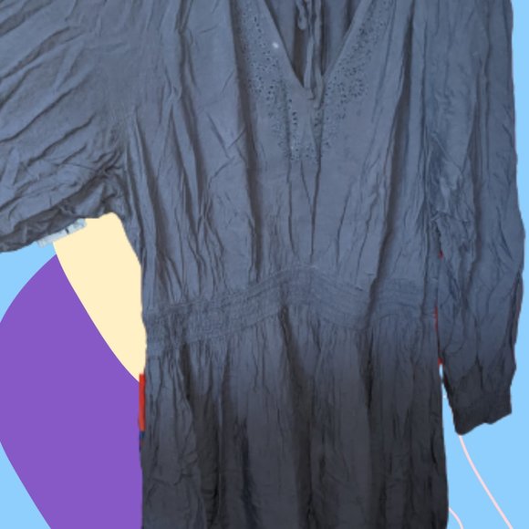 Plus Blue Boho Torrid Knee-Length Dress - Picture 2 of 3